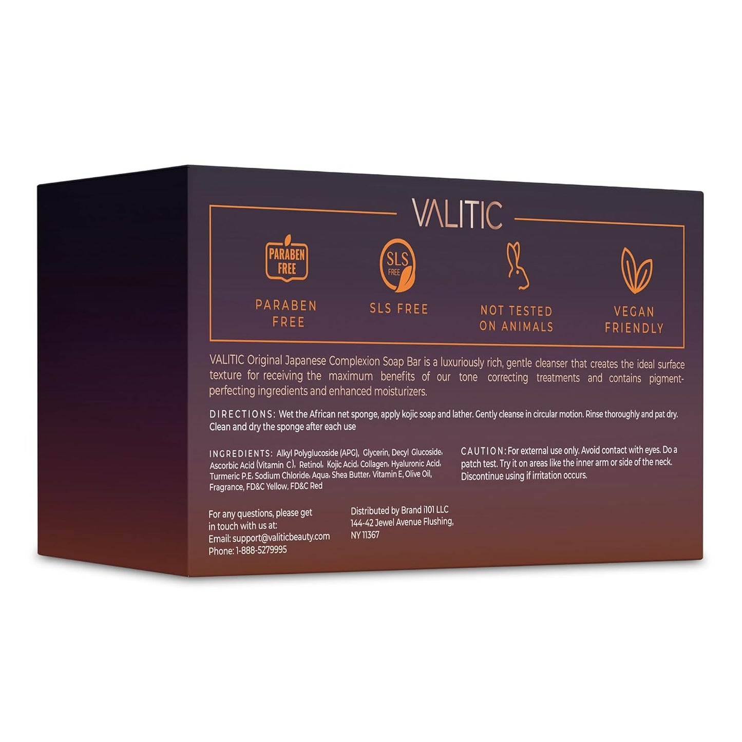 VALITIC Kojic Acid Dark Spot Remover Soap - Turmeric & Vitamin C Infused | 2 Pack with African Net Sponge