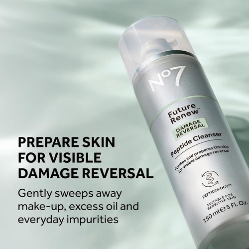 No7 Future Renew Face Cleanser - Anti-Aging Peptide Formula for Smoother, Nourished Skin | Fragrance-Free (5 Fl Oz)