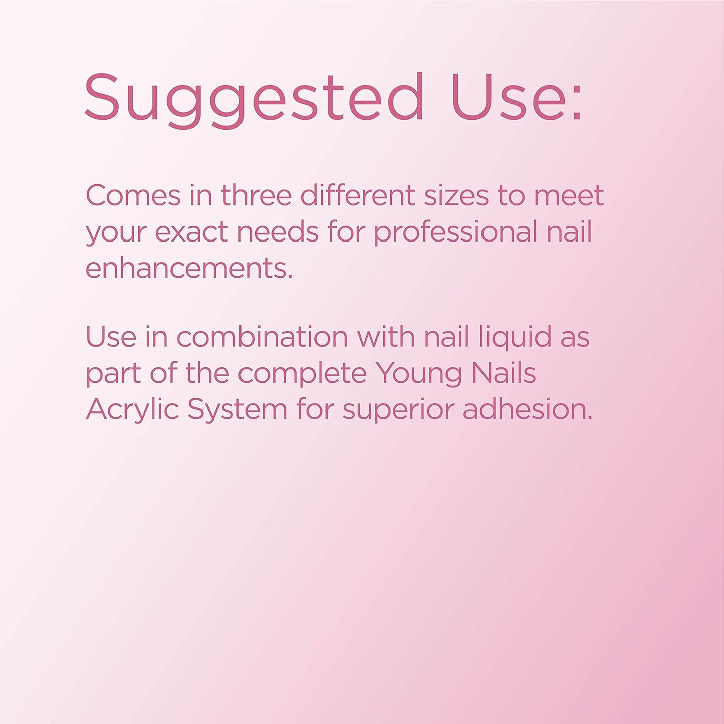 Young Nails Acrylic Core Powder - Professional Self-Leveling Nail Powder for Extensions | Clear, Nude, Pink, White - 85g