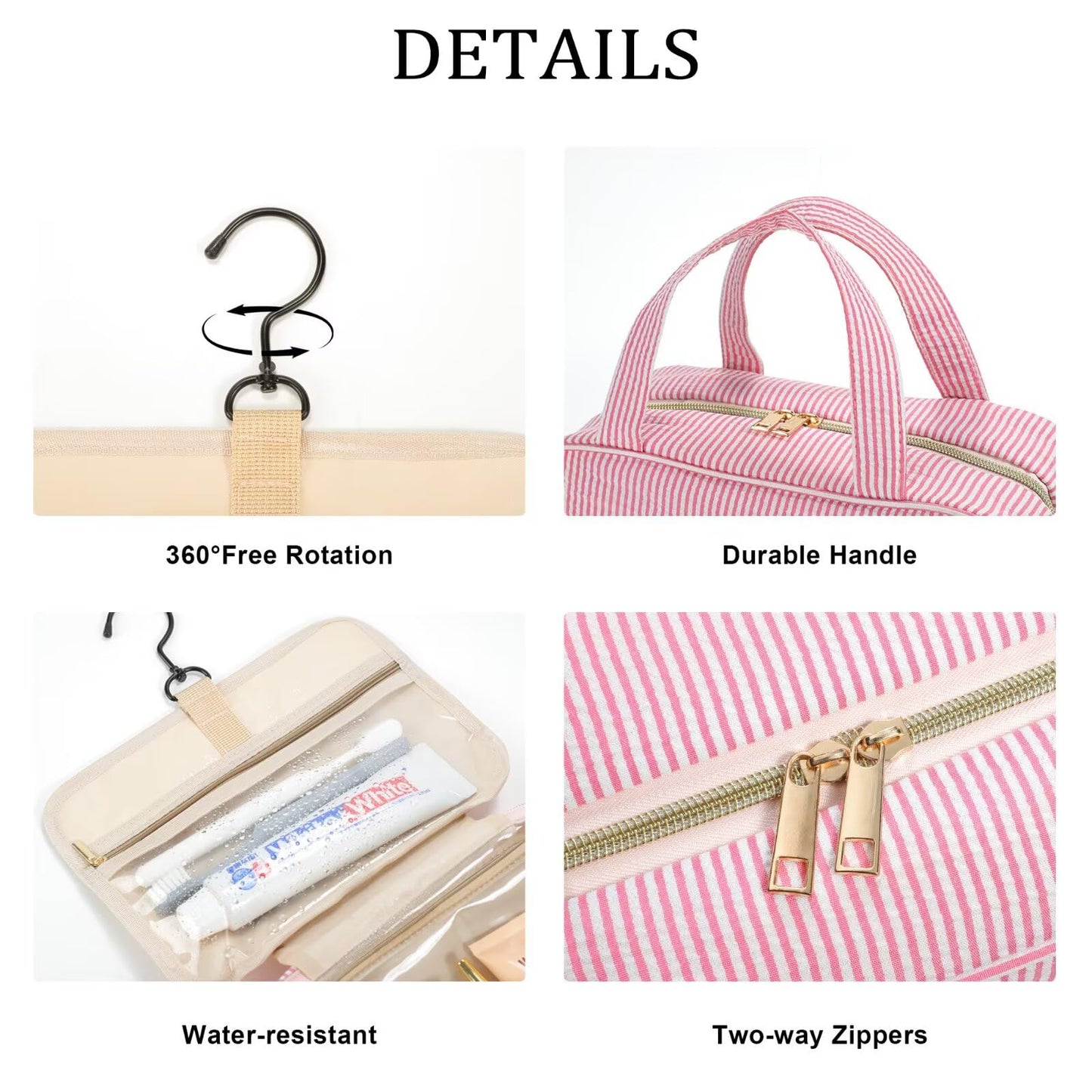 YOOLIFE Birthday Gifts for Women Teen Girls - Hanging Toiletry Bag Initial Makeup Bag, Personalized Large Toiletry Bag, Gifts for Women Teen Girls Daughter Sister - Letter M, Purple