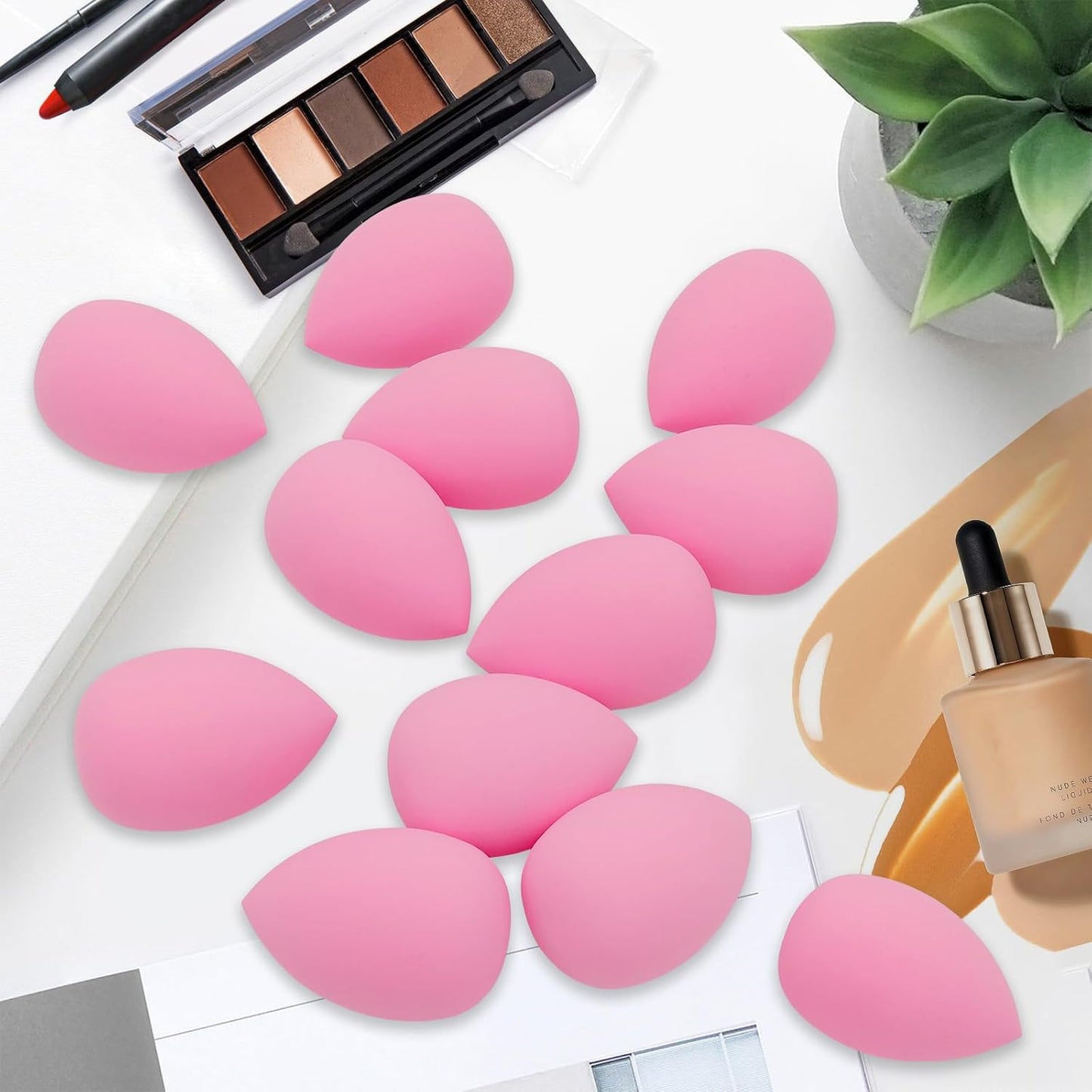 Skiennix 12-Piece Makeup Sponge Set - Latex-Free, Flawless Soft Blenders for Powder & Liquid Makeup