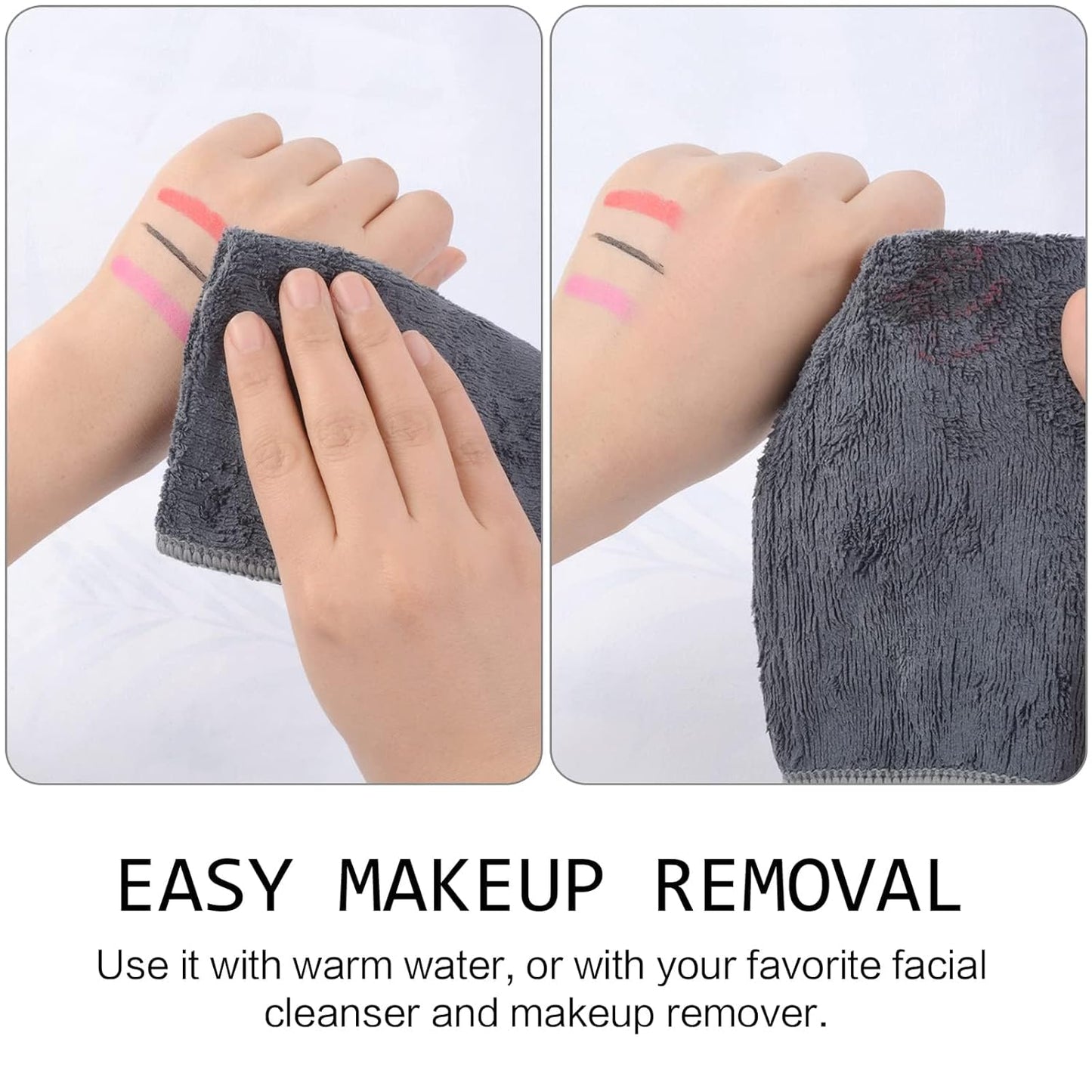 SINLAND Microfiber Facial Cloths - Fast-Drying Washcloths | 12" x 12" Grey, 6-Pack
