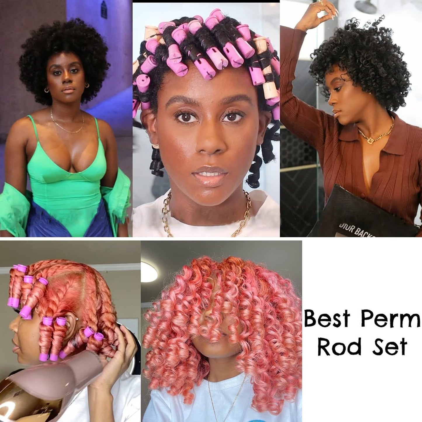 Skiennix 20-Piece Women's Perm Rods Set - Cold Wave Hair Rollers for All Hair Lengths | Purple