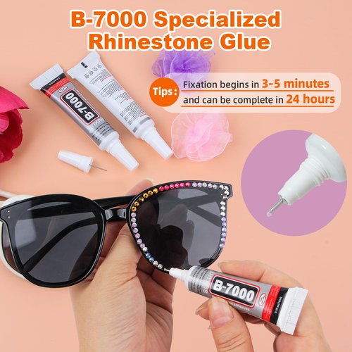 35000Pcs Resin Jelly Rhinestones for Bedazzling, 28 Colors 3mm Flatback Gems for Diamond Art, Bedazzler Kit with 3Pcs 10ml B7000 Jewelry Glue for Crafting Crafts Book Shoes Nail Art