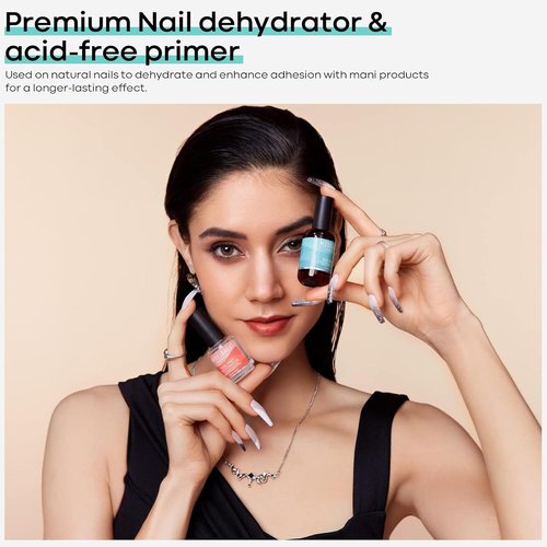 modelones Nail Dehydrator, 15 ml Acid Free Nail Prep Dehydrator for Acrylic Nails and Gel Nail Polish, Hema-Free Primer Bonder