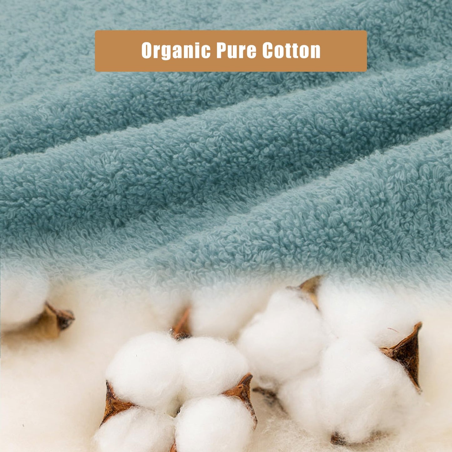 SEMAXE Bathroom Hand Towel, 100% Cotton Towels with Hanging Loops, Hotel Spa Quality Highly Absorbent Towel Set of 4, 27" L x 16" W, Blue Hand Towel, Gift Box Packaging