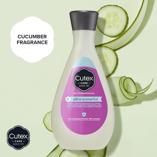 Cutex Gel Nail Polish Remover - Ultra-Powerful Formula for Glitter & Dark Colors | 10.1 Fl Oz, Paraben-Free