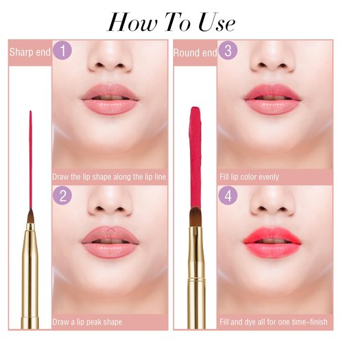 2 Pack Lip Brush for Lipstick Retractable with Cap, Double-Ended Lip Makeup Brushes Retractable Lip Gloss Lipstick Brush Applicator Travel Gold Green