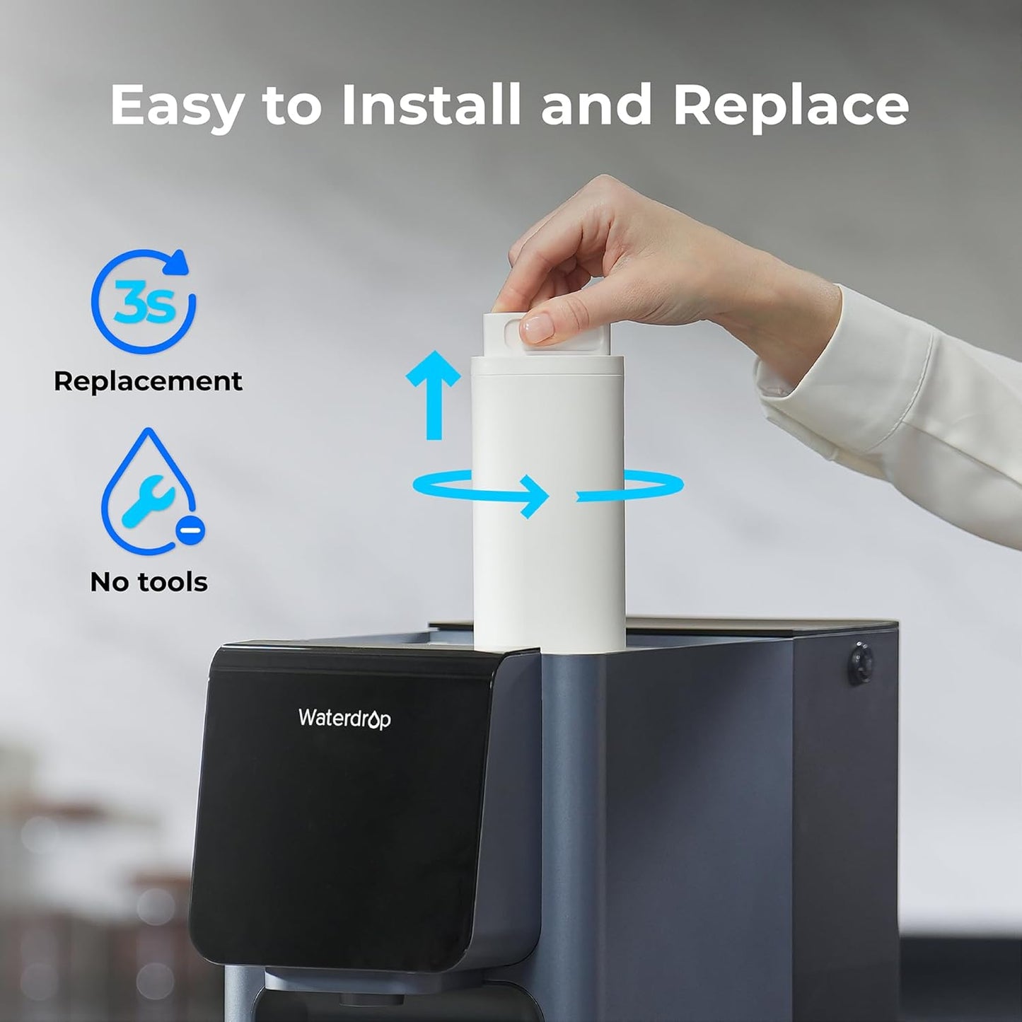 Waterdrop A1-CF Filter - Replacement for A1 Countertop Reverse Osmosis Dispenser | 6-Month Lifespan