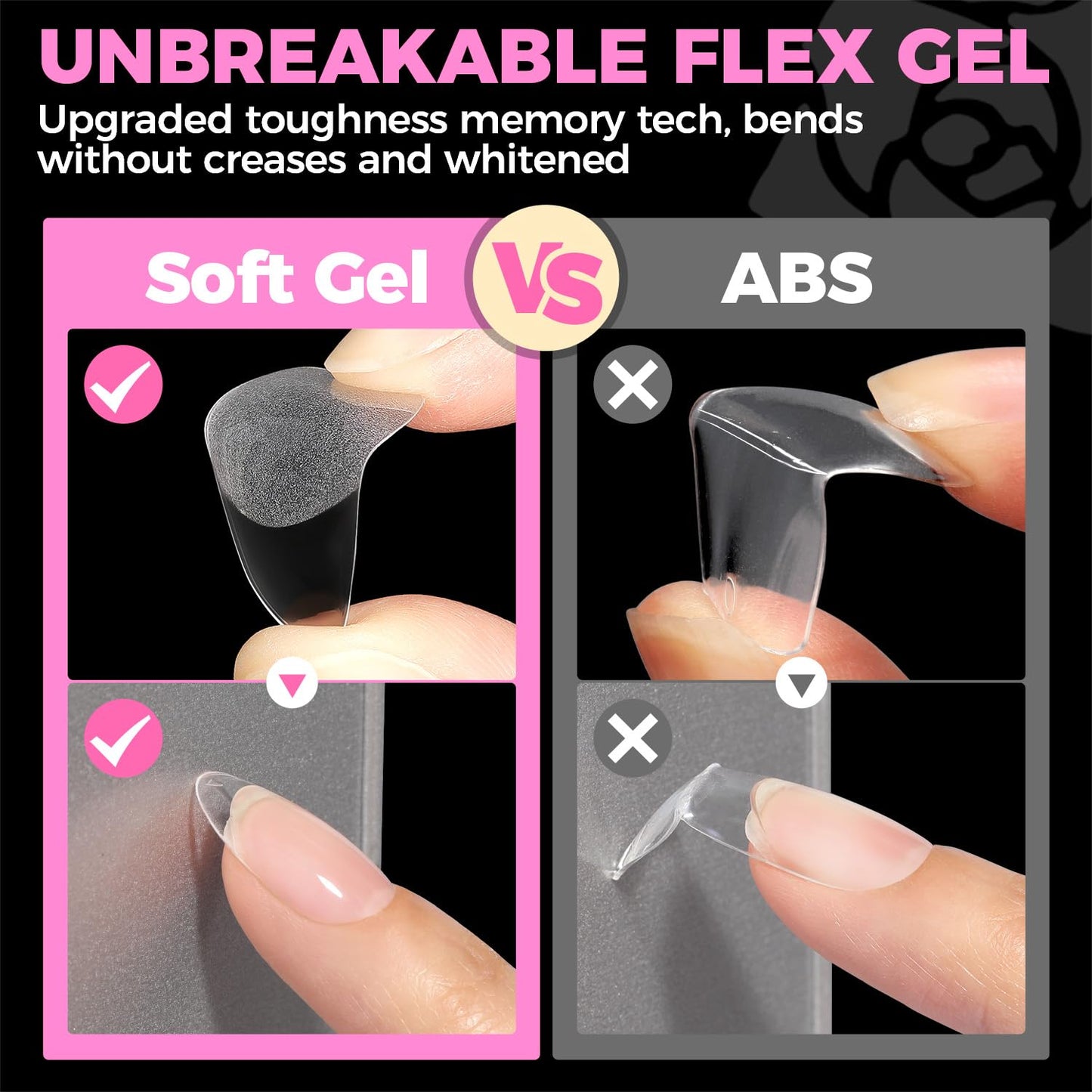UNA GELLA Gel Nail Glue, Solid Nails Gl ue Gel 40g Lamp Curing Needed Soak Off G LUE Strong Nail G LUE G el for Acrylic Fake Nails Tips Extension Press On Nails for Gelly Tips