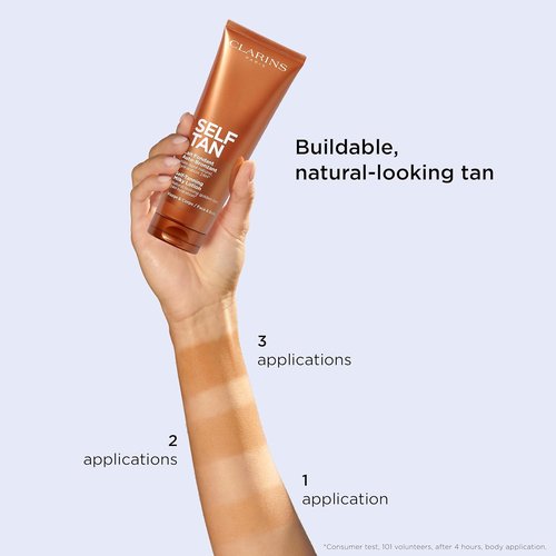 Clarins Self-Tanning Milky Lotion - Buildable, Streak-Free Tanner for Face & Body | 4.5 Ounces