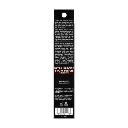 e.l.f. Ultra Precise Brow Pencil - Creamy Micro-Slim Formula for Natural-Looking Brows | Brunette, 0.002 Oz