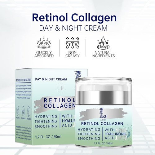 Regine Switzerland Retinol Firming Face & Neck Cream - Anti-Aging Moisturizer with Collagen & Hyaluronic Acid, 1.7 Fl Oz
