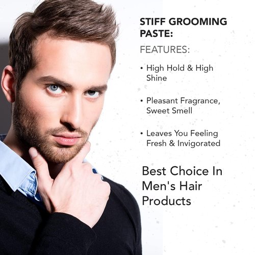 Gentlemen Republic Stiff Pomade - Lightweight Water-Based Formula for High Hold & Shine | 4oz