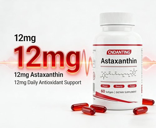 Astaxanthin 12mg Softgels - Natural Antioxidant Support for Skin & Eye Health | 60 Oil-Based Softgels