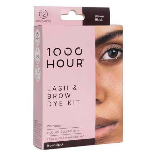 1000 Hour Professional Formula Brow Kit - Long-Lasting Eyebrow Gel & Mascara - 12 Applications in Brown Black