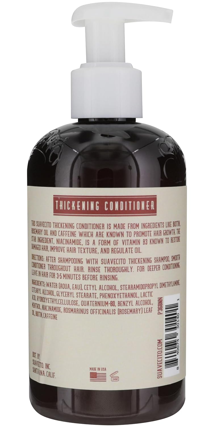 Suavecito Hair Thickening Conditioner - Niacinamide & Biotin Formula for Thinning Hair | Repairs Damage & Fights Hair Loss
