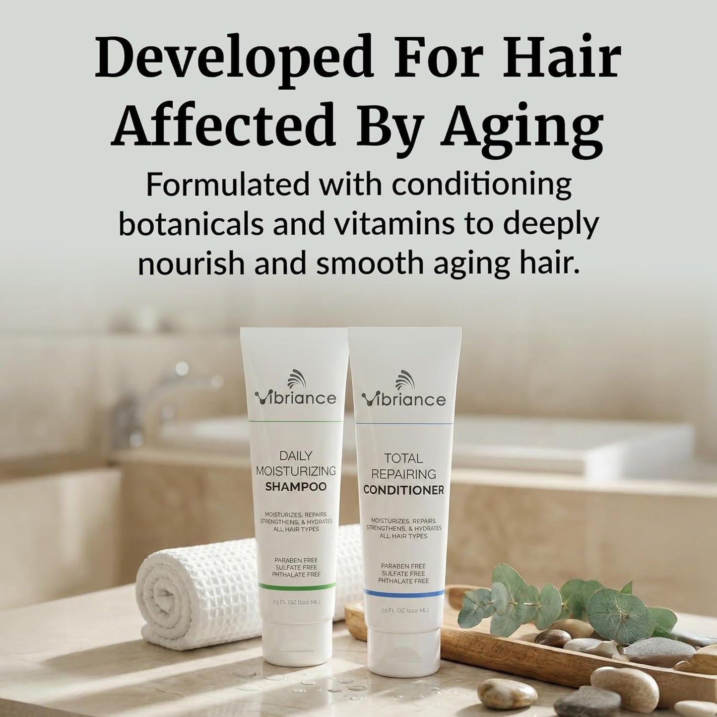 Vibriance Shampoo & Conditioner Set - Biotin-Infused Strengthening Wash for Dry, Damaged Hair | Deeply Hydrating