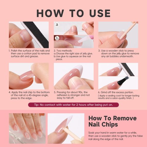 HOSAILY Pink Chrome French Press on Nails Medium Almond, 24Pcs Pink Aurora French Tips with Iridescent Shimmer Design Fake False Nails for women, Elegant Pretty Daily Wear for Old Money Chic