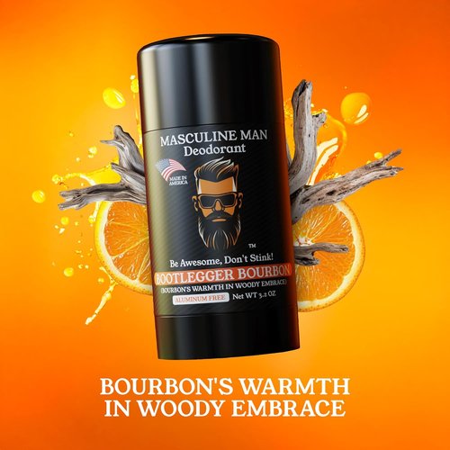 Bootlegger Bourbon Natural Deodorant - Aluminum-Free, Long-Lasting Warm Bourbon Scent, 3.2oz