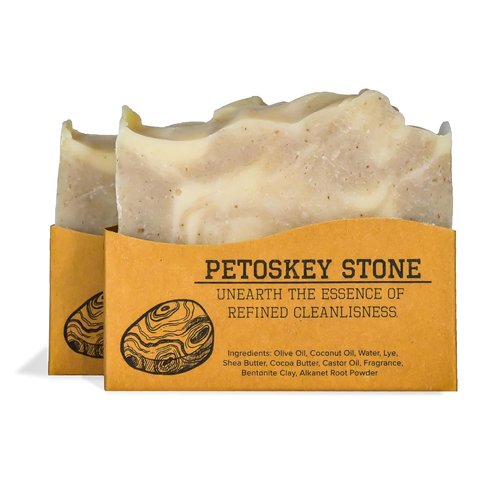**Compass Soap Petoskey Stone - Natural Bar Soap for Men | Gentle Lather, Paraben & Phthalate Free | 5 oz, Pack of 2**