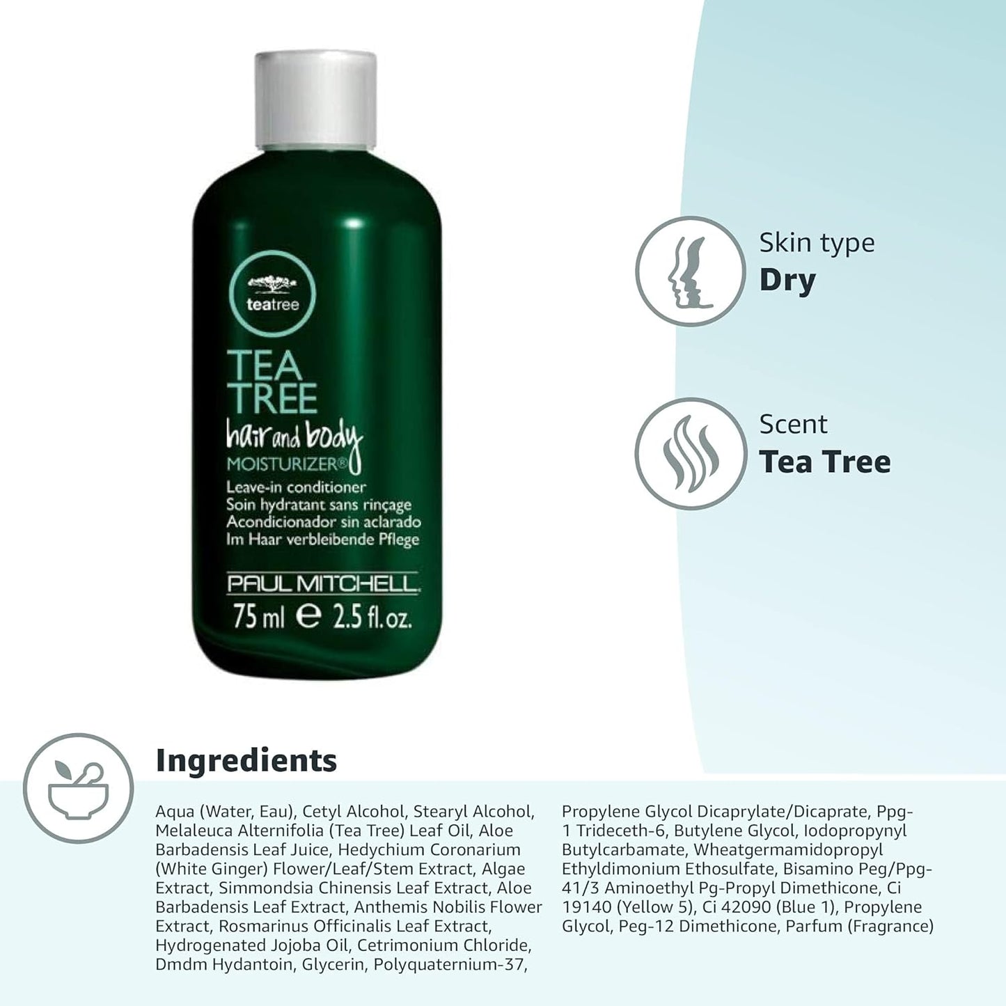 Skiennix Tea Tree Hair and Body Moisturizer - Leave-In Conditioner & Lotion for All Hair and Skin Types