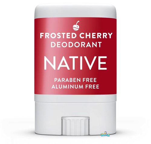 Native Holiday Limited Edition Mini Deodorant - Aluminum-Free Frosted Cherry - Travel Size 0.35oz (Pack of 2)
