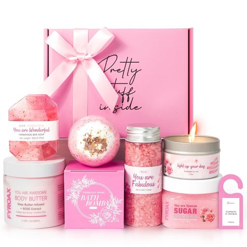 Regine Switzerland 7-Piece Home Spa Kit - Luxurious Rose Gift Set for Women | Perfect for Birthdays & Special Occasions