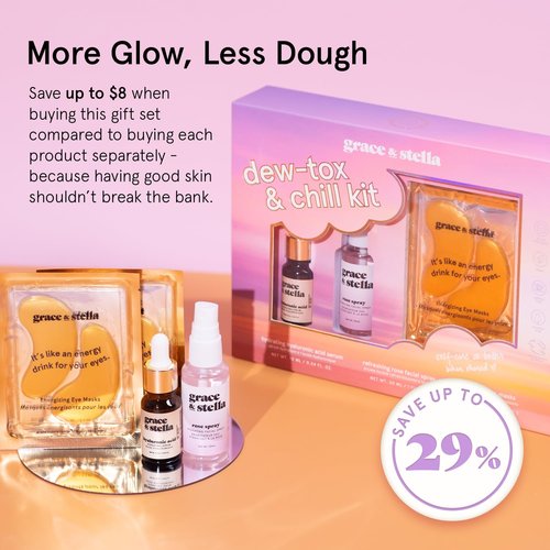 Grace & Stella Award-Winning Skin Care Set | Travel Essentials with Gold Eye Masks, Hyaluronic Acid Serum & Rose Spray - Perfect Gift for Mom, Birthdays & Bachelorette Parties