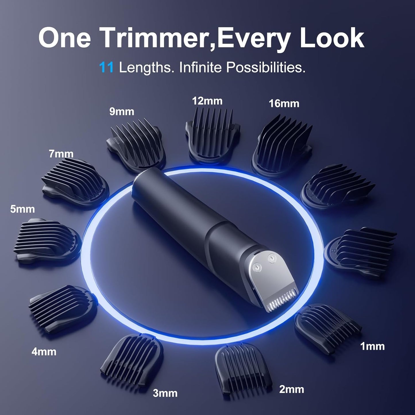 Skiennix Beard Trimmer - All-in-One Electric Razor & Hair Clipper | Waterproof Cordless Grooming Kit