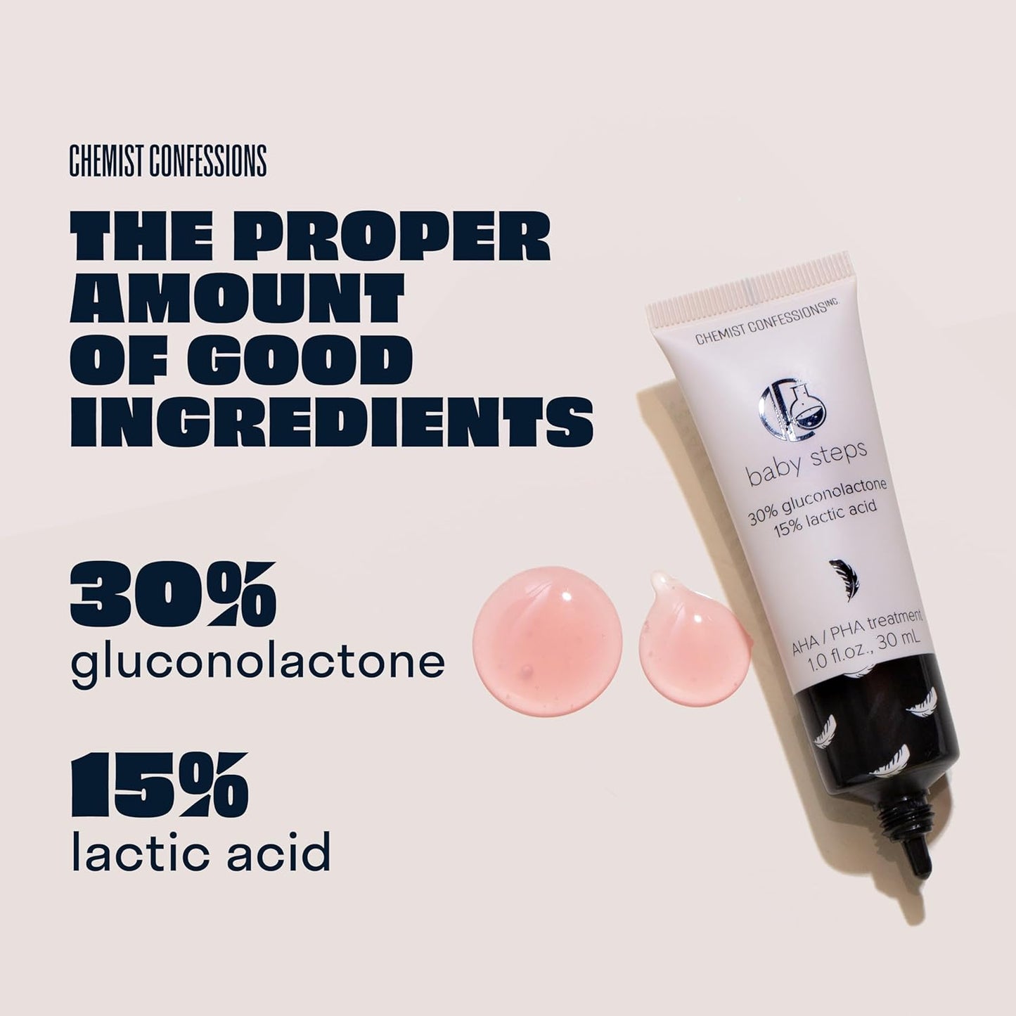 Chemist Confessions AHA/PHA Exfoliation Treatment Face Peel Mask - Gluconolactone & Lactic Acid for Brighter Skin, 1 Fl Oz