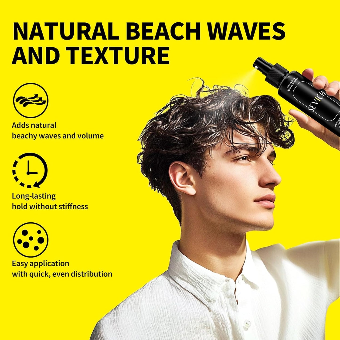 SEVICH Sea Salt Texturizing Spray - Strong Hold for Beach Waves & Volume | 100ml, Matte Finish for All Hair Types