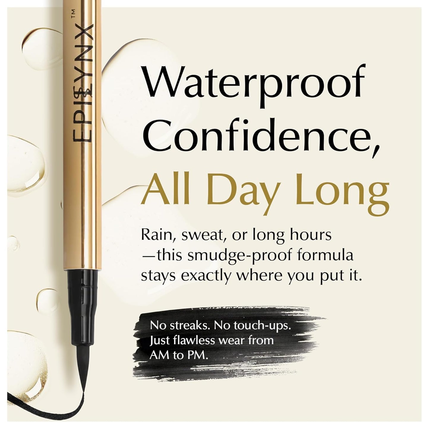 Skiennix Liquid Eyeliner - Hypoallergenic, Long-Lasting Waterproof Formula | Fine Brush Tip, Black 2mL