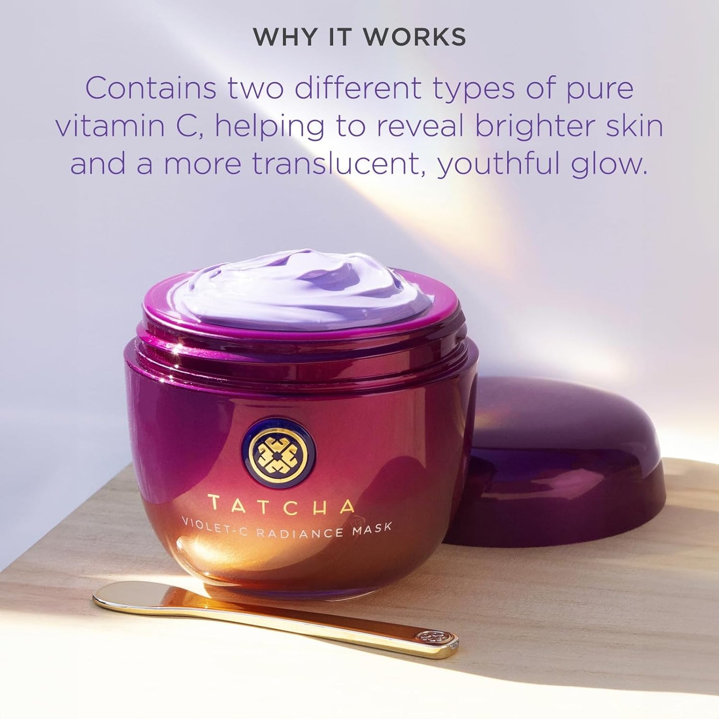 TATCHA Violet-C Radiance Mask - Creamy Firming Mask with Vitamin C for Glowing Skin | 50 ml / 1.7 oz