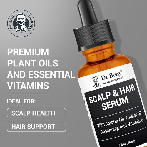 Dr. Berg Scalp & Hair Serum - Improved Formula with Vitamin D3 & E | Paraben & Sulfate-Free Hair Oil for All - 2 Fl Oz