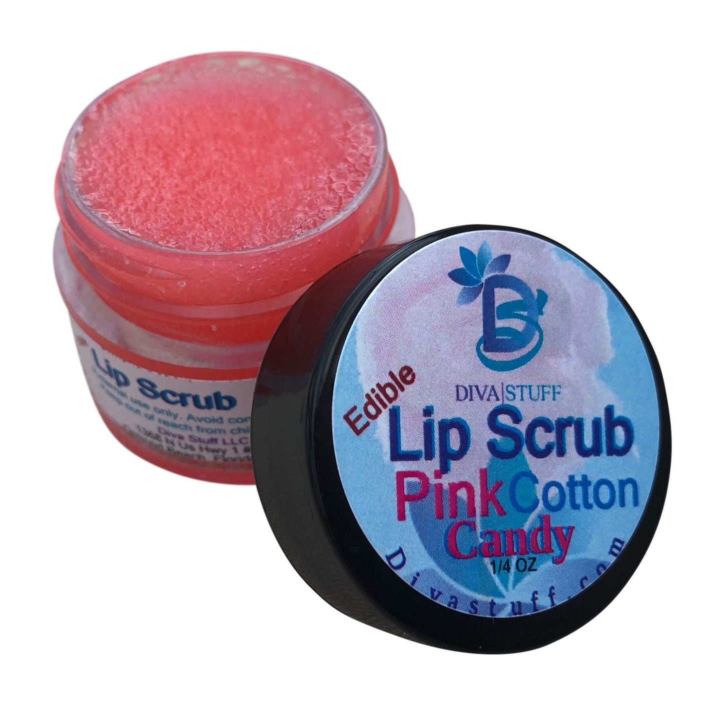 Diva Stuff Ultra Hydrating Lip Scrub for Soft Lips, Gentle Exfoliation, Moisturizer & Conditioner, Pink Cotton Candy – ¼ oz (Made in the USA)