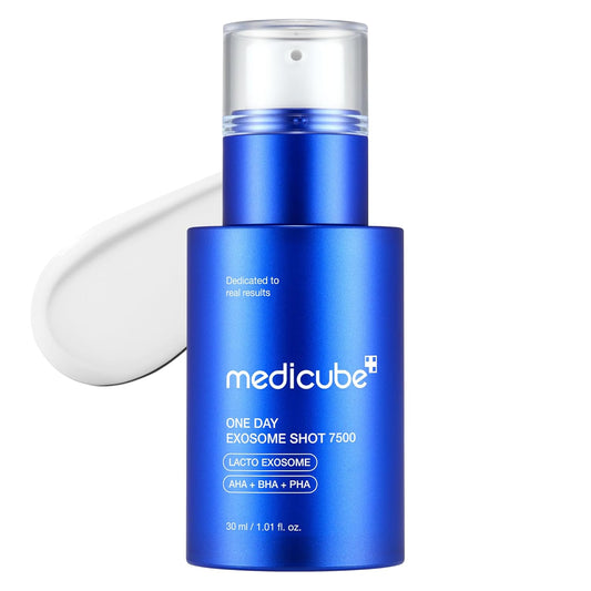 medicube Exosome Shot Zero 7,500 PPM Spicule Facial Serum | Liquid Skin Booster Serum | Exosome, AHA+BHA+PHA | Pore Care, Dead Skin Cells, Skin Texture | Korean Skincare, 1.01 fl.oz