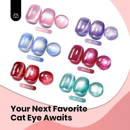 beetles Gel Polish Ruby Red Cat Eye Gel Nail Polish - 15ML Red Cat Eye Glitter Gel Polish Magnetic Shimmer Effect Soak Off UV French Nail Art Design Salon DIY Manicure Gifts for Women