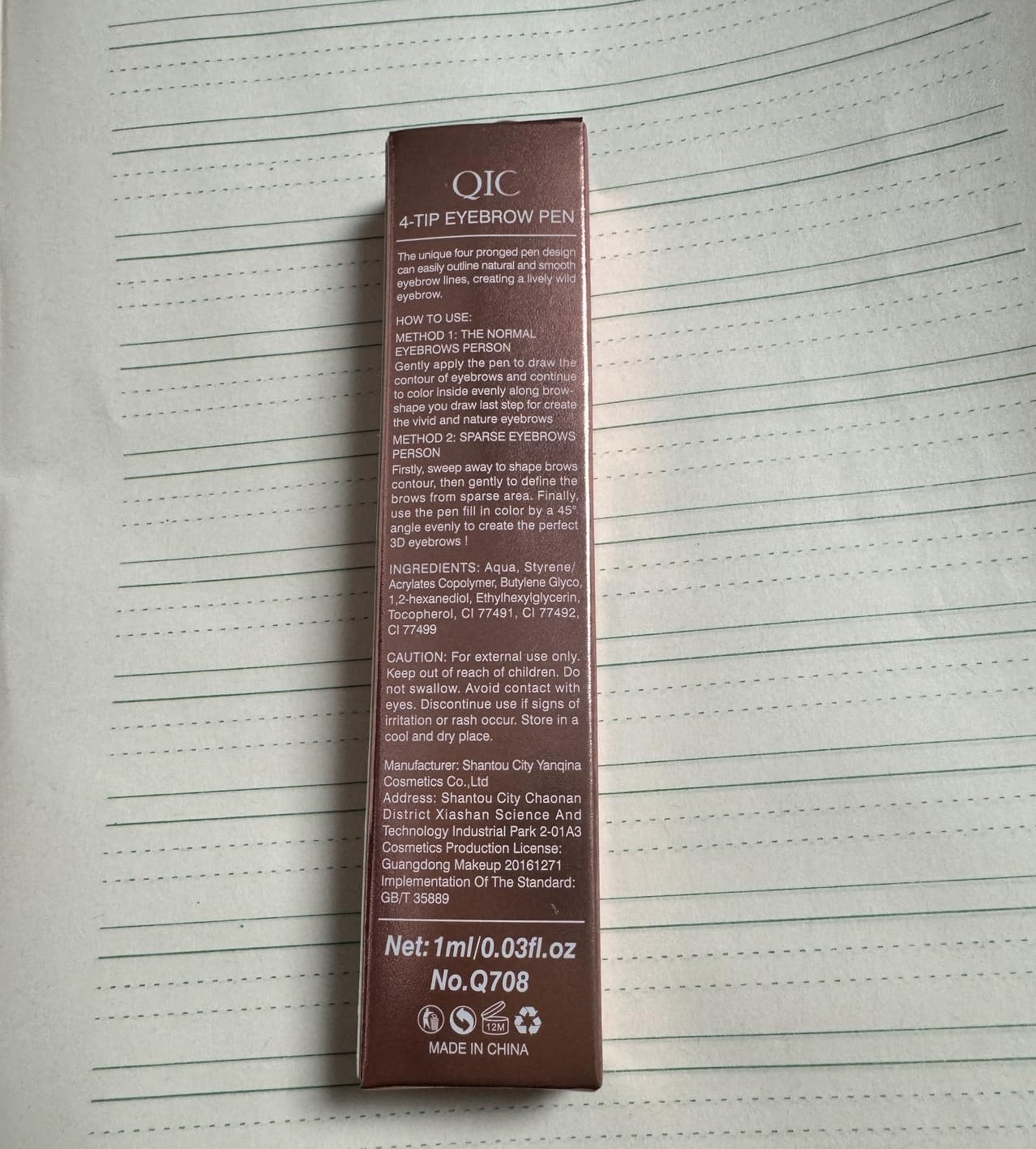 Skiennix Microblading Eyebrow Pen - Waterproof 4-Tip Pencil for Natural Makeup | Dark Brown