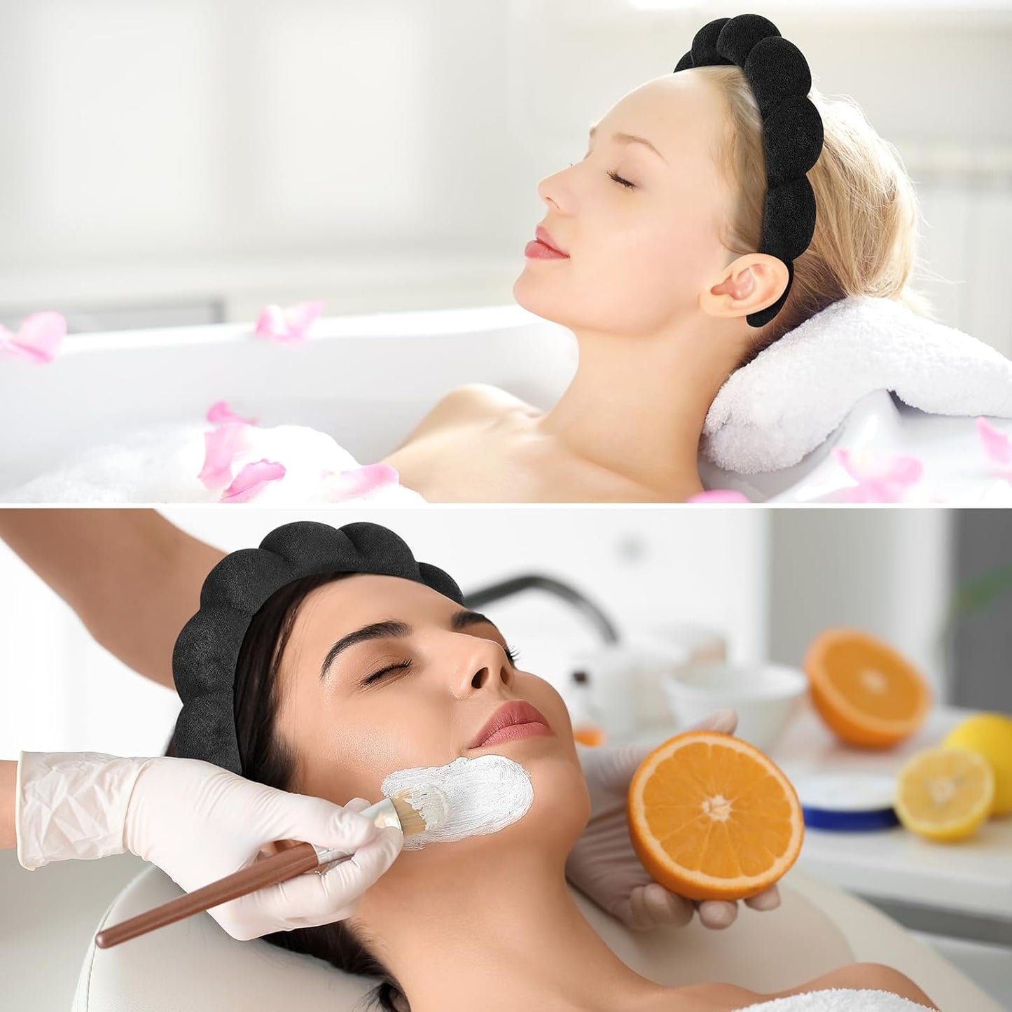 Ztomine Spa Headbands - Terry Cloth Makeup Headband Set of 2 for Face Washing & Skincare
