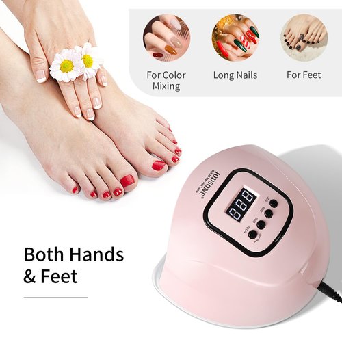 JODSONE U V LED Nail Lamp, Nail Dryer for Gel Polish with Led Light with Automatic Sensor & 4 Timers Pink