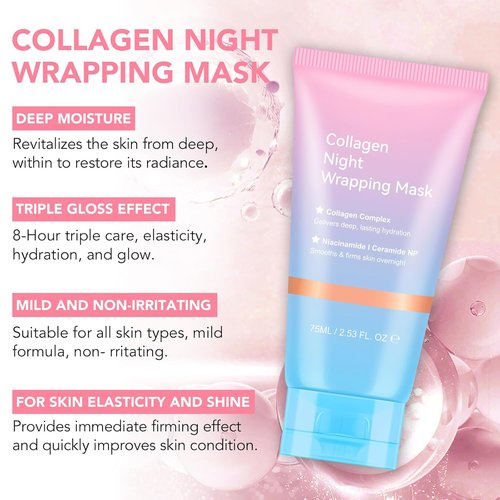 Frovetani Collagen Night Mask - Hydrolyzed Collagen Peel Off for Hydration & Elasticity | 150ml