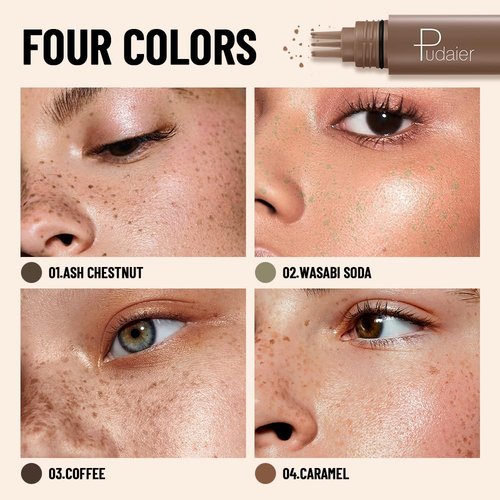 MINXUEYEN Freckle Stamp- Waterproof Faux Freckle Pen, 5-Point Quick Dry Fake Freckles, Natural-Looking Lifelike Freckle Stain, Magic Freckle Makeup Marker, Faux Freckle Stamp for Sunkissed Makeup