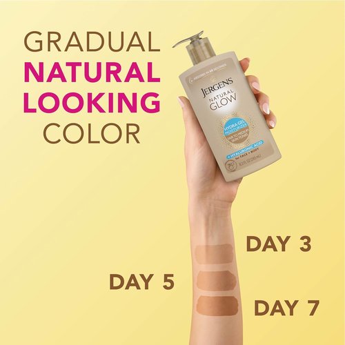 Jergens Natural Glow Hydra Gel Moisturizer - Fragrance-Free Tanning Lotion for Fair to Medium Skin, 8.3 Fl Oz