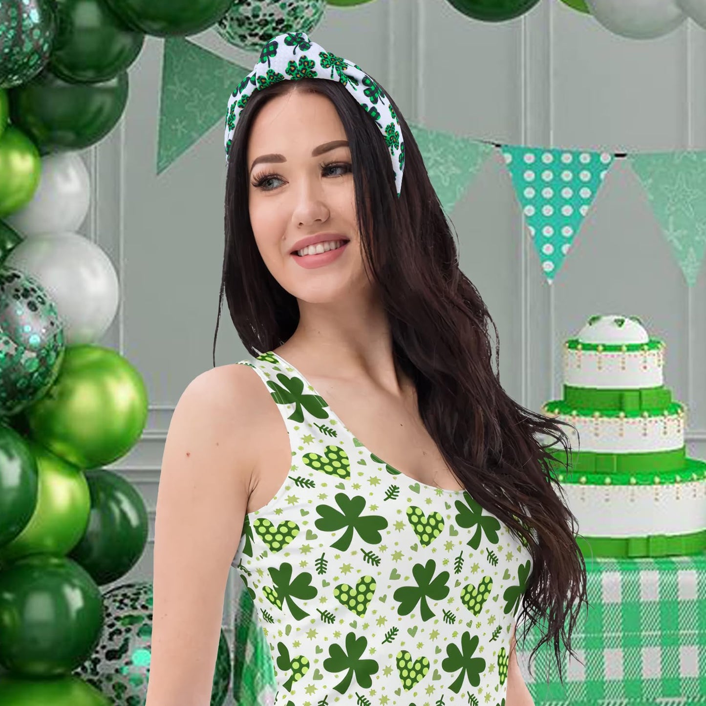 YanJie Knotted Clover Shamrock Headbands - Wide Hair Bands for Women and Girls, St. Patrick's Day Party Gifts