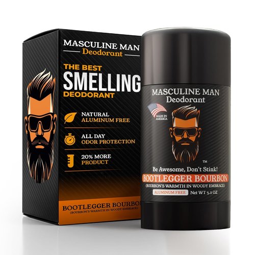 Bootlegger Bourbon Natural Deodorant - Aluminum-Free, Long-Lasting Warm Bourbon Scent, 3.2oz