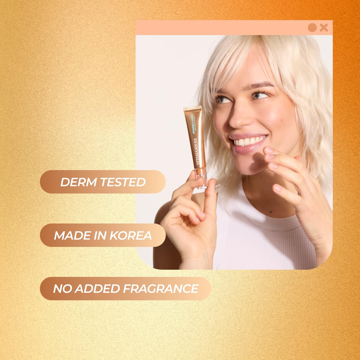Vitamasques Bronzing Drops - Clean & Skin-Friendly Tanning Solution for a Radiant Glow | Fragrance-Free, Dermatologist Tested