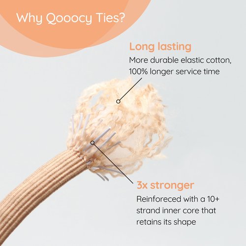 Qooocy 8MM No-Slip Women Hair Ties for Thick & Curly Hair, 12 Pcs, Blonde
