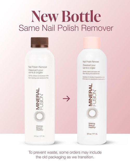 Mineral Fusion Nail Polish Remover - Acetone-Free Formula with Natural Solvents - 6 Fl Oz