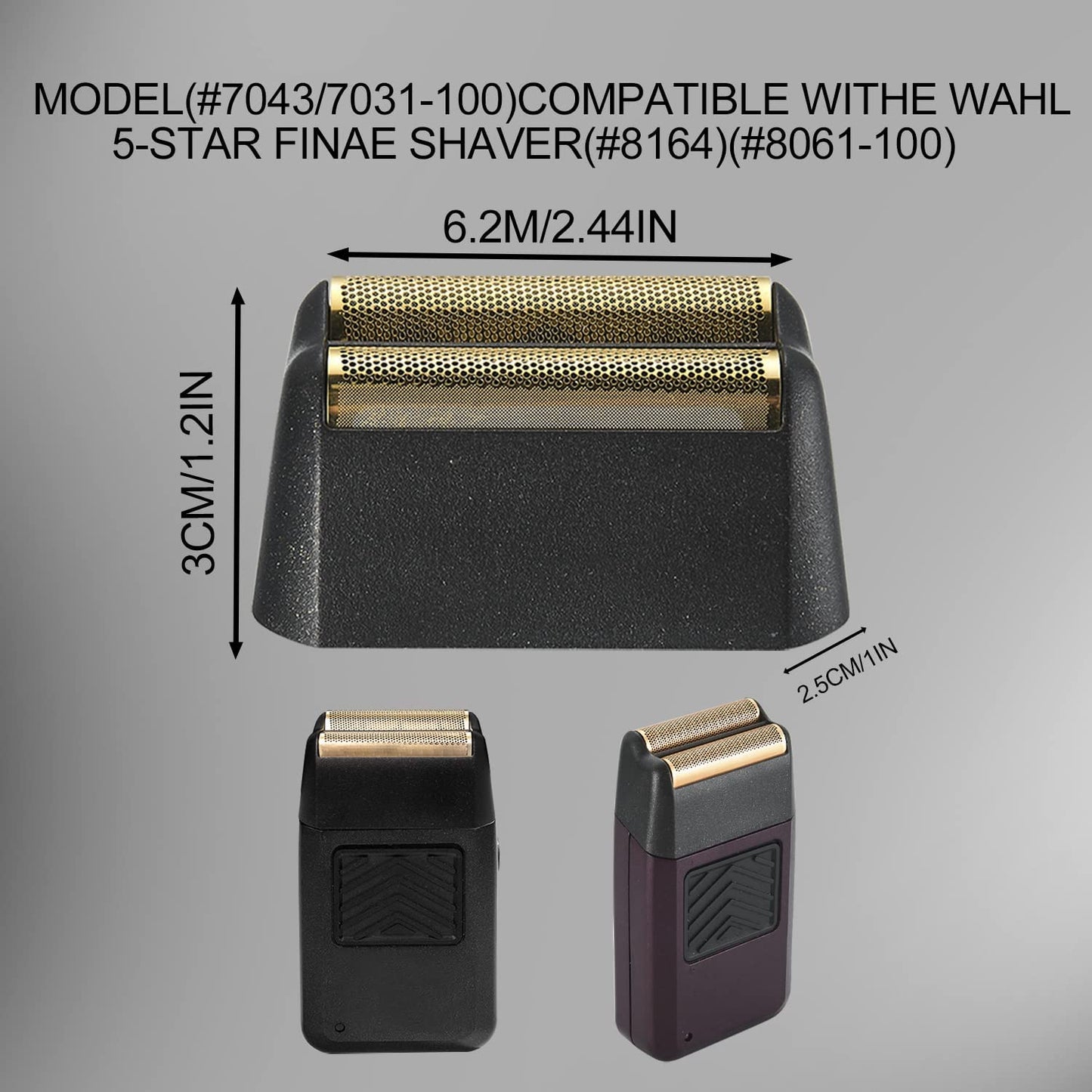Wahl Professional 5 Star Series Finale Razor Replacement Foil & Bar Assembly - Black Shave Head